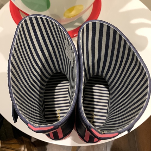 Joules Navy Blue Vegetable Rain Welly Boots US 5 - Picture 5 of 6